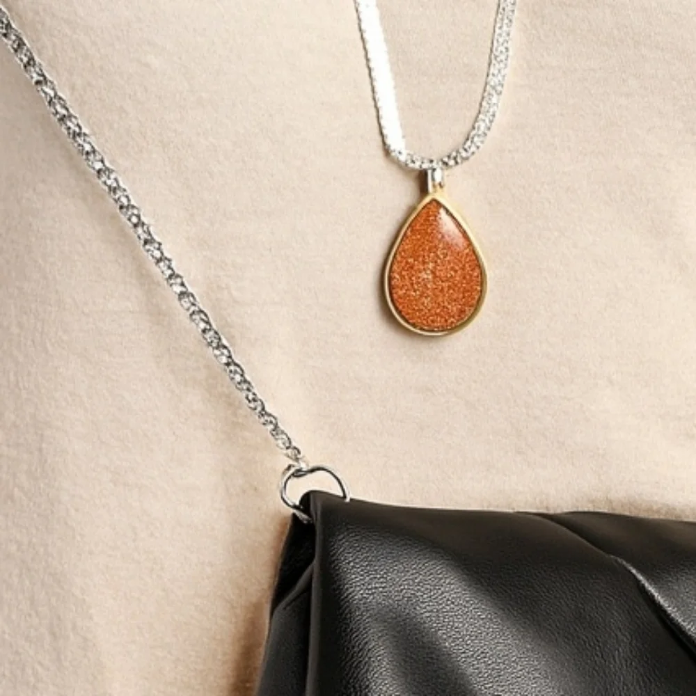 Sterling Necklace, Crossbody Bag, & Snake Chain Bracelet Sterling Silver